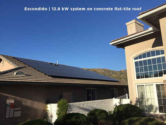 Escondido | 12.8 kW system on concrete flat-tire roof