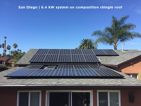 San Diego | 6.4 kW system on composition shingle roof