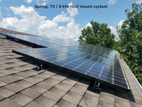 Spring, TX | 9 kW roof mount system